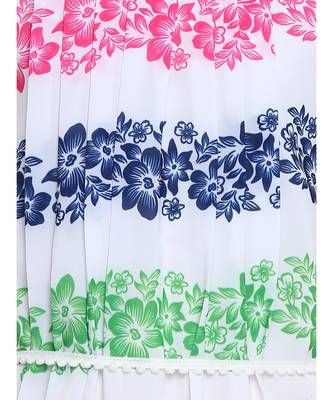 White Embroidered Nylon Kids Frocks 3