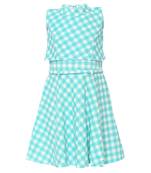 Blue Embroidered Nylon Kids Frocks