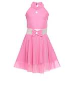 Pink Embroidered Nylon Kids Frocks