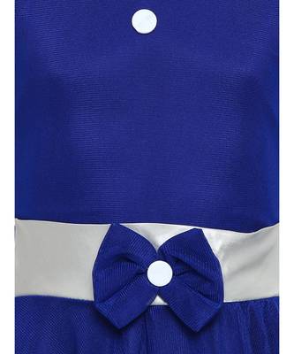 Blue Embroidered Nylon Kids Frocks 3