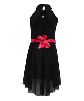 Black Embroidered Nylon Kids Frocks 2