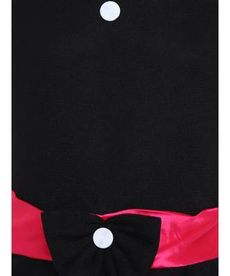 Black Embroidered Nylon Kids Frocks 3