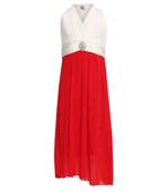 White Embroidered Net Kids Girl Gowns