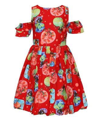 Red  Cotton Frock 1