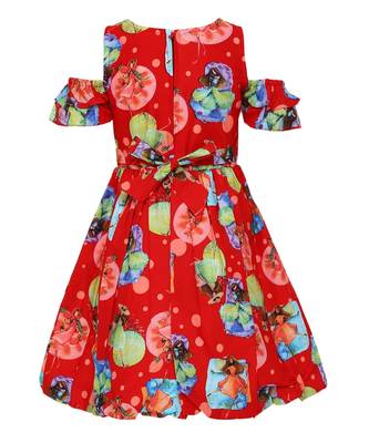 Red  Cotton Frock 2