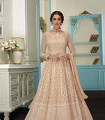 Beige Embroidered Georgette Salwar