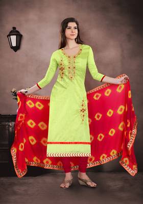 Green embroidered cotton salwar 2