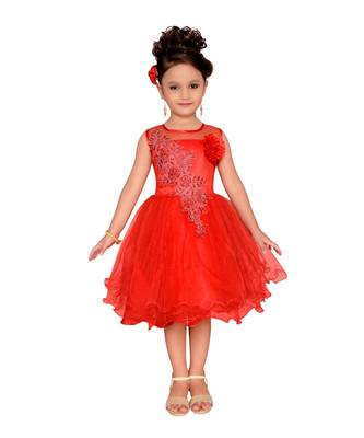 Red Net Frock 1