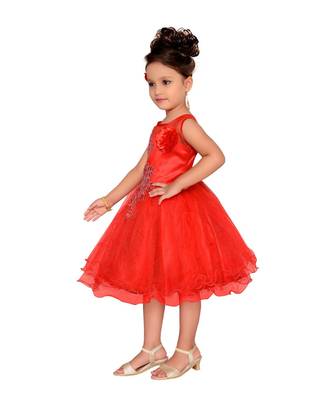 Red Net Frock 3