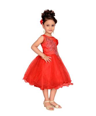 Red Net Frock 4