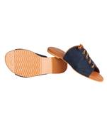 navy blue tan  sliders