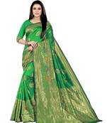  green woven jacquard saree with blouse