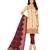 Women's Beige & Maroon Cotton Printed Unstitch Dress Material With Dupatta
