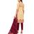 Women's Beige & Maroon Cotton Printed Unstitch Dress Material With Dupatta