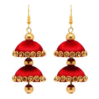 Maroon Jhumkas 1