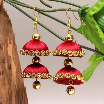 Maroon Jhumkas 4