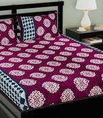 Pink Color Cotton Double Paisley Bedsheet