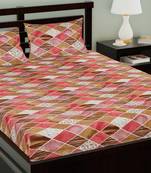 Brown Color Cotton Double Checked Bedsheet