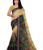Chiku Printed Linen Saree With Blouse
