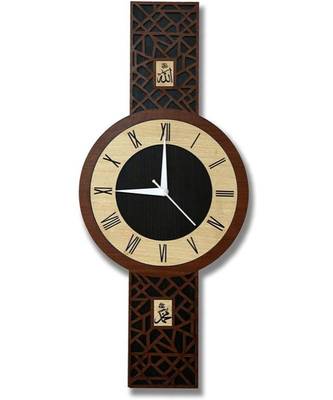 Islamic Home D  Cor Wall Clock Allah Mohammad 18 * 8 Inchs (Allah Mohammad) 1