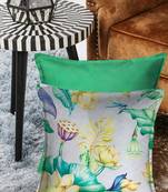 HOUZZCODE Green Set of 2 Floral Square Cushion Covers