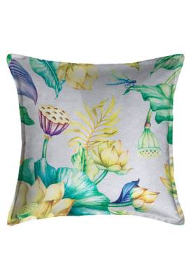 HOUZZCODE Green Set of 2 Floral Square Cushion Covers 2
