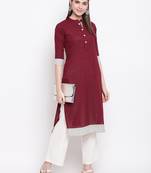 Purple printed cotton kurti