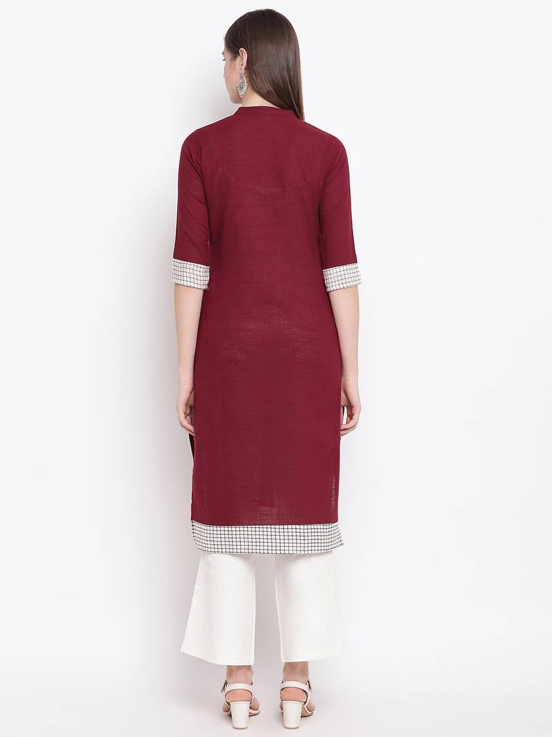 Purple printed cotton kurti