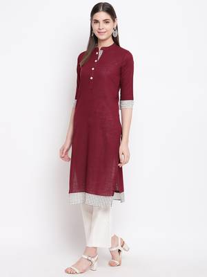 Purple printed cotton kurti 3
