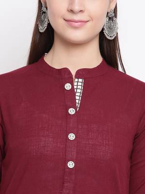 Purple printed cotton kurti 5