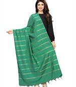 Teal Green Cotton Silk Zari Woven Womens Dupatta