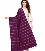 Purple Cotton Silk Zari Woven Womens Dupatta