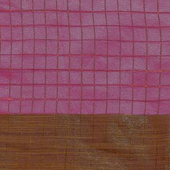 Pink & Brown Woven And Tassels Silk Blend Saree With Blouse 4