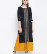 Black printed cotton kurti