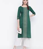 Green printed cotton kurti