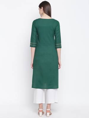 Green printed cotton kurti 2