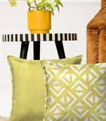 HOUZZCODE Multicoloured Set of 2 Solid Square Cushion Covers