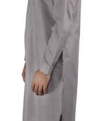 Grey plain cotton poly pathani-suits