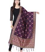 Purple Poly Silk Banarasi Womens Dupatta
