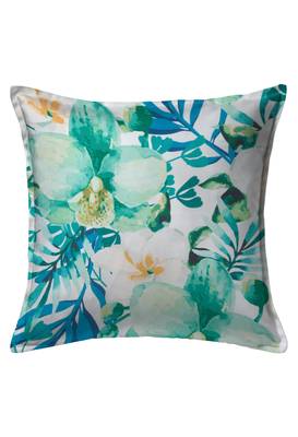 HOUZZCODE Green Set of 2 Floral Square Cushion Covers 3