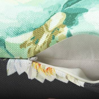 HOUZZCODE Green Set of 2 Floral Square Cushion Covers 4