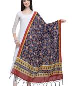 blue Muslin Patola Printed Womens Dupatta