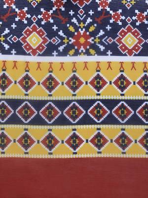 blue Muslin Patola Printed Womens Dupatta 4