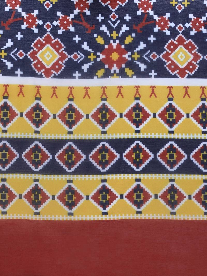 blue Muslin Patola Printed Womens Dupatta