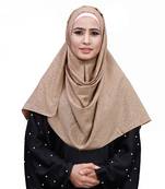 Beige Color Chiffon Embossed Square Scarf Hijab Dupatta For Women