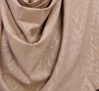 Beige Color Chiffon Embossed Square Scarf Hijab Dupatta For Women 2