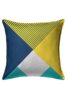 HOUZZCODE Yellow Set of 2 Geometrical Square Cushion Covers 2