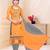 Orange embroidered cotton salwar