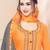 Orange embroidered cotton salwar