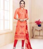 Peach embroidered cotton salwar